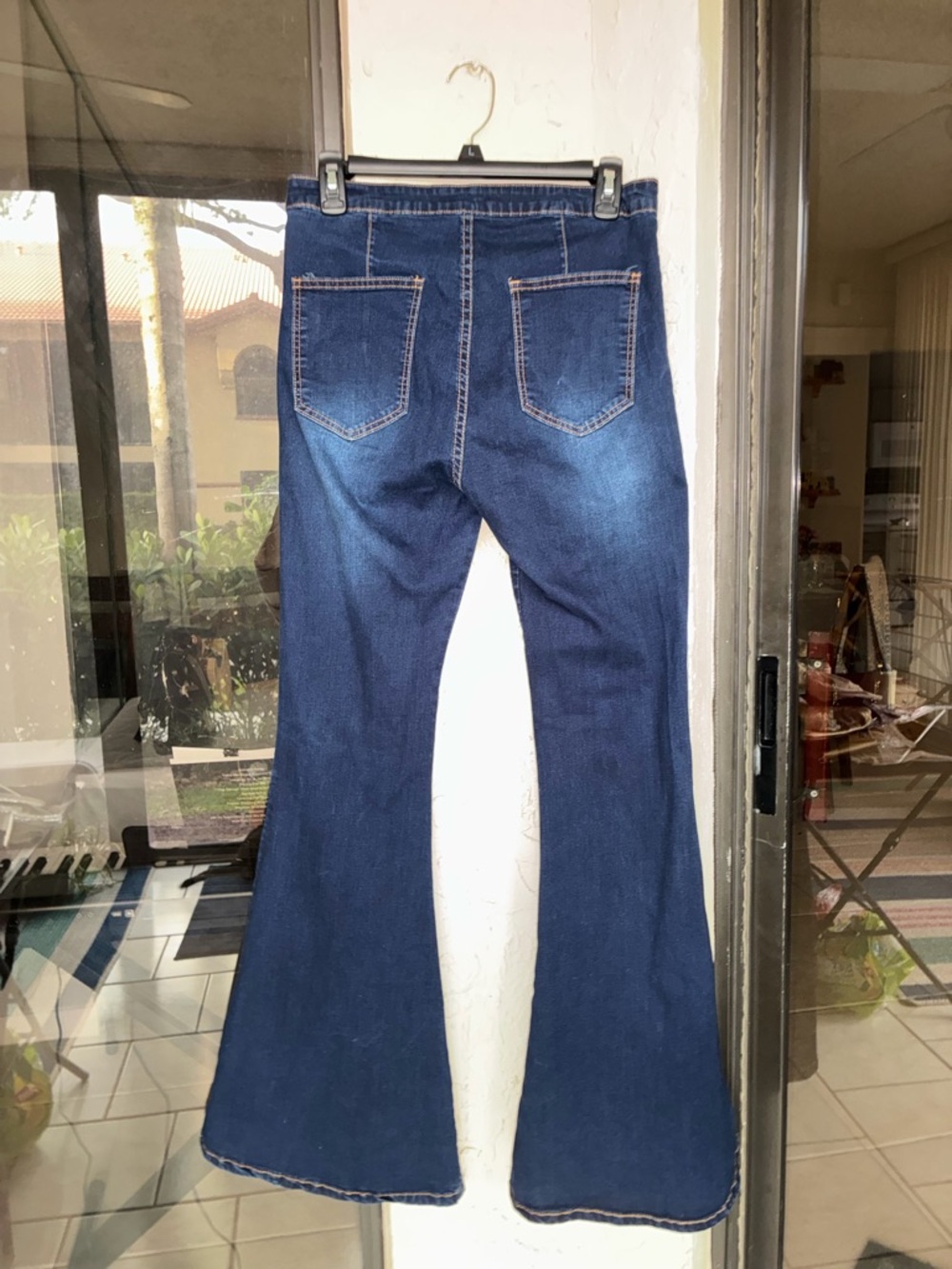 American Bazi Dark Blue Flare Jeans with Side Panel - Picture 5 of 5